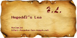 Hegedűs Lea névjegykártya